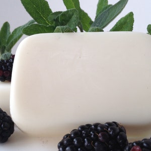 Blackberry Sage Goat's Milk Soap Set of 4 Fresh Herbal Unisex Fragrance image 4