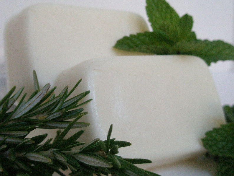 Rosemary Mint Goat's Milk Soap Set of 4 Herbal Refreshing Unisex Fragrance image 3