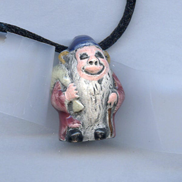 Gnome Ceramic Bead Necklace