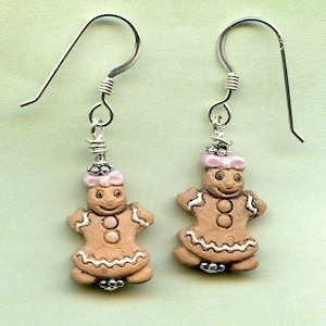 Gingerbread Woman Sterling Silver Earrings