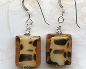 Tiger Squares Sterling Silver Earrings