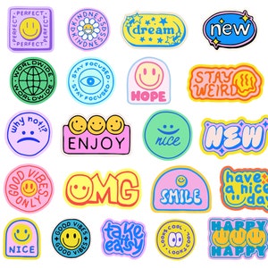 Cooler Groovy Smile Sticker SVG. Retro-Emoji-Patches. Y2k ClipArt SVG-Dateien