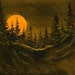 Hunters Moon 4 is an original 6 by 6 inch watercolor painting. 