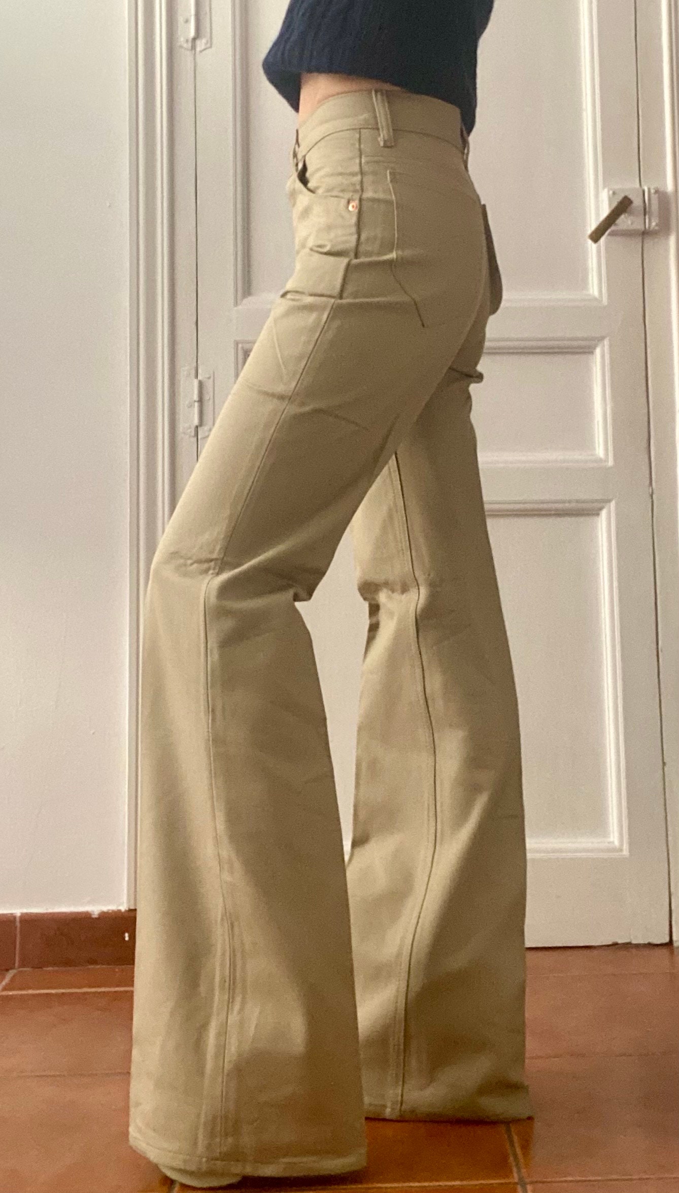 Khaki bell bottom jeans outlet