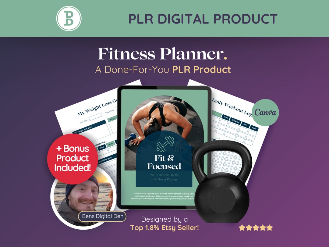 PLR Health and Fitness Planner: Printable Fitness, Weight Loss and ...