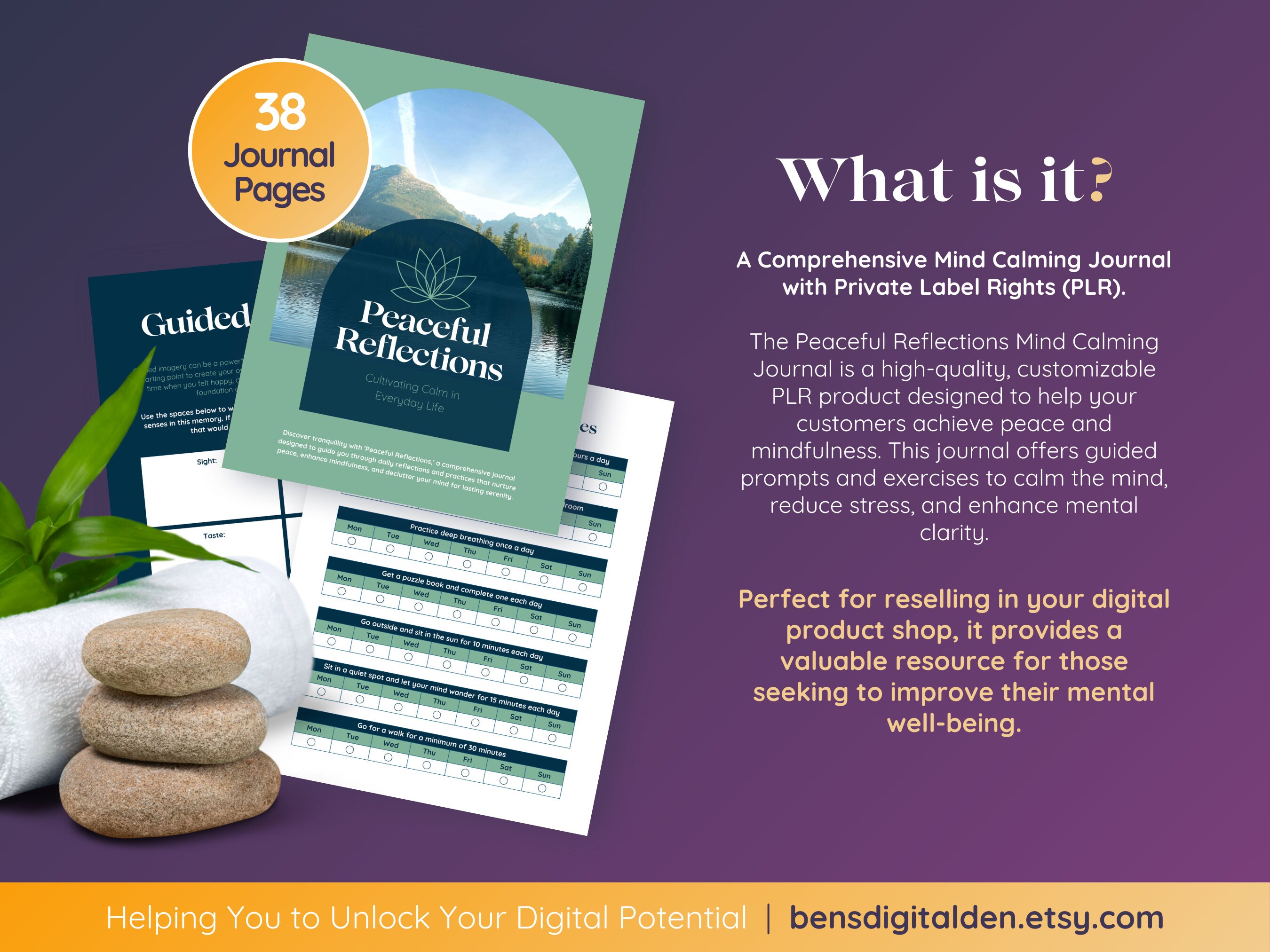 PLR Mind Calming Journal: Printable Mindfulness, Meditation, Gratitude ...