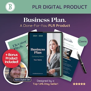 Plan de negocio preescrito PLR: Plantillas de Canva editables y hechas para tu empresa, Derechos de etiqueta privada de productos digitales