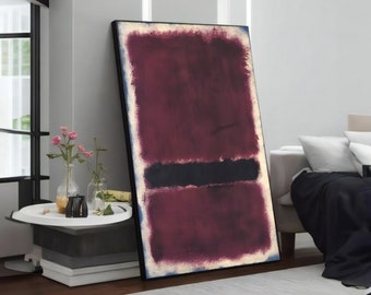 Mark Rothko's Deep Tones - Purple and Black Abstract Canvas Art for Modern Home Wall Decor, Artistic Gift