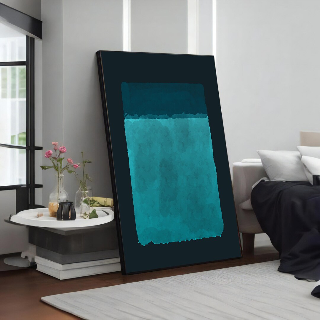 Depths of the Sea: Mark Rothko Blue Tones Canvas Painting - Abstract ...