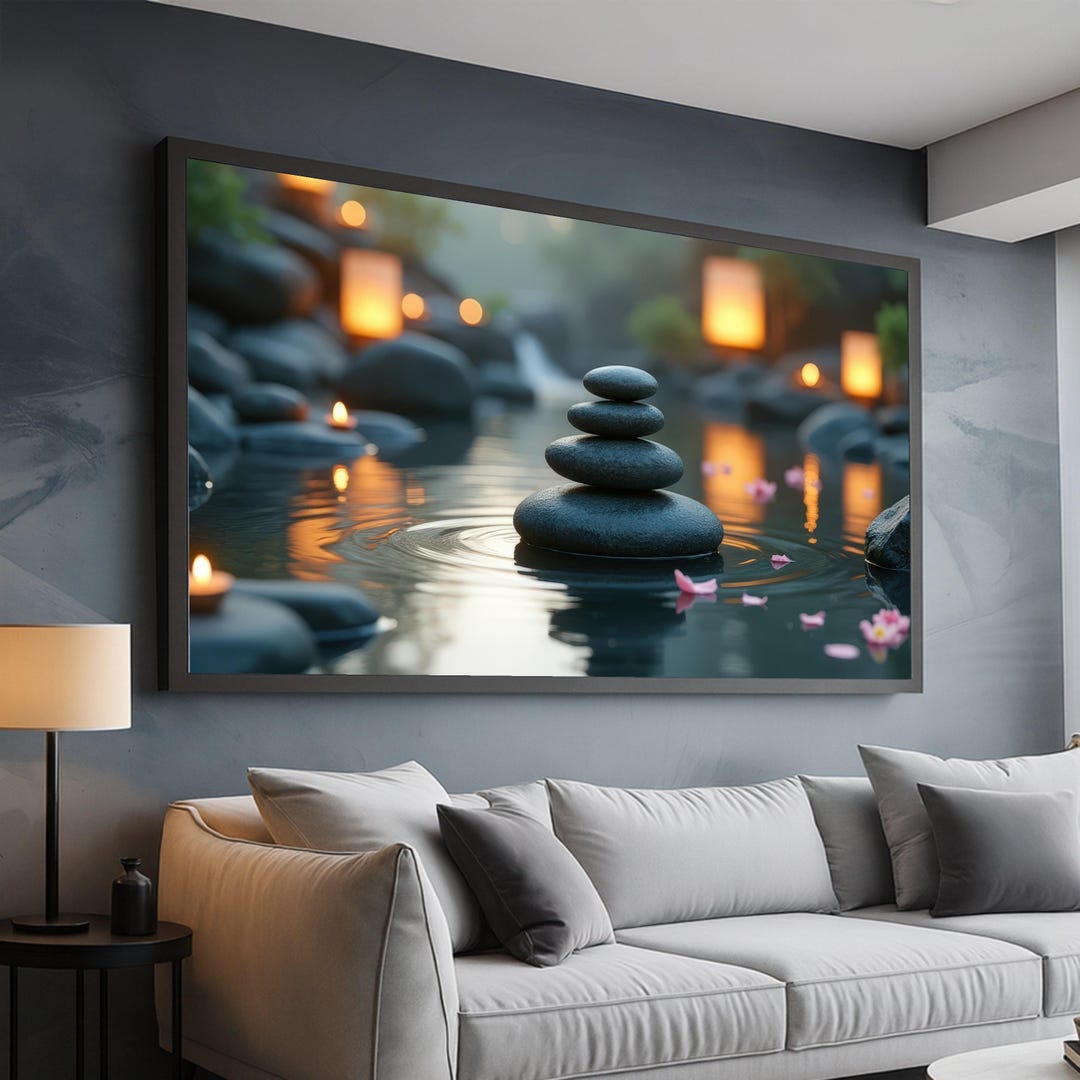Zen Stone Stack Canvas Wall Art, Spa Serenity Decoration, Relaxing ...
