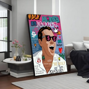 Pop Art Graffiti Art Canvas Painting, Fun Wall Decor, Banksy Style Street Art, Unique Home Decor, Cool Gift Idea