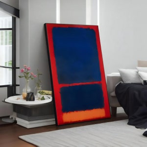 Vibrant Blue and Red - Mark Rothko Inspired Abstract Canvas, Modern Wall Art for Home Decor, Unique Artistic Gift