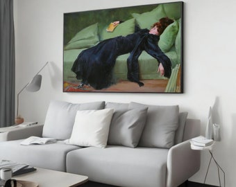 Ramon Casas - Decadent Young Woman Canvas Painting, Surreal Wall Art, Unique Wall Decor, Perfect Gift