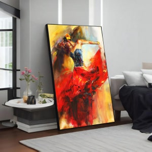 アート・デザイン・音楽 MEN IN MOTION THE ART AND PASSION Tango Passion: Colors of Modern Art Canvas Painting, Vibrant Wall