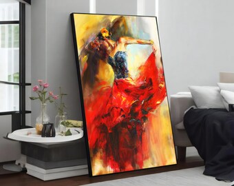 Tango Passion: Colors of Modern Art Canvas Painting, Vibrant Wall