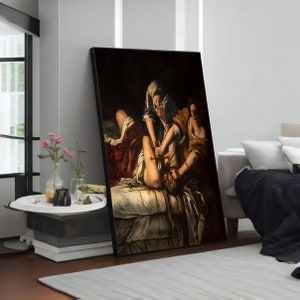 Judith Beheading Holofernes - Classic Art by Artemisia Gentileschi Canvas Painting, Wall Decor, Unique Wall Art Gift