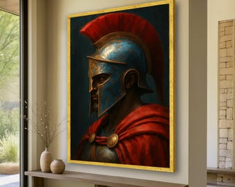 Impression sur toile Guerrier spartiate : soldat grec, art hoplite - France