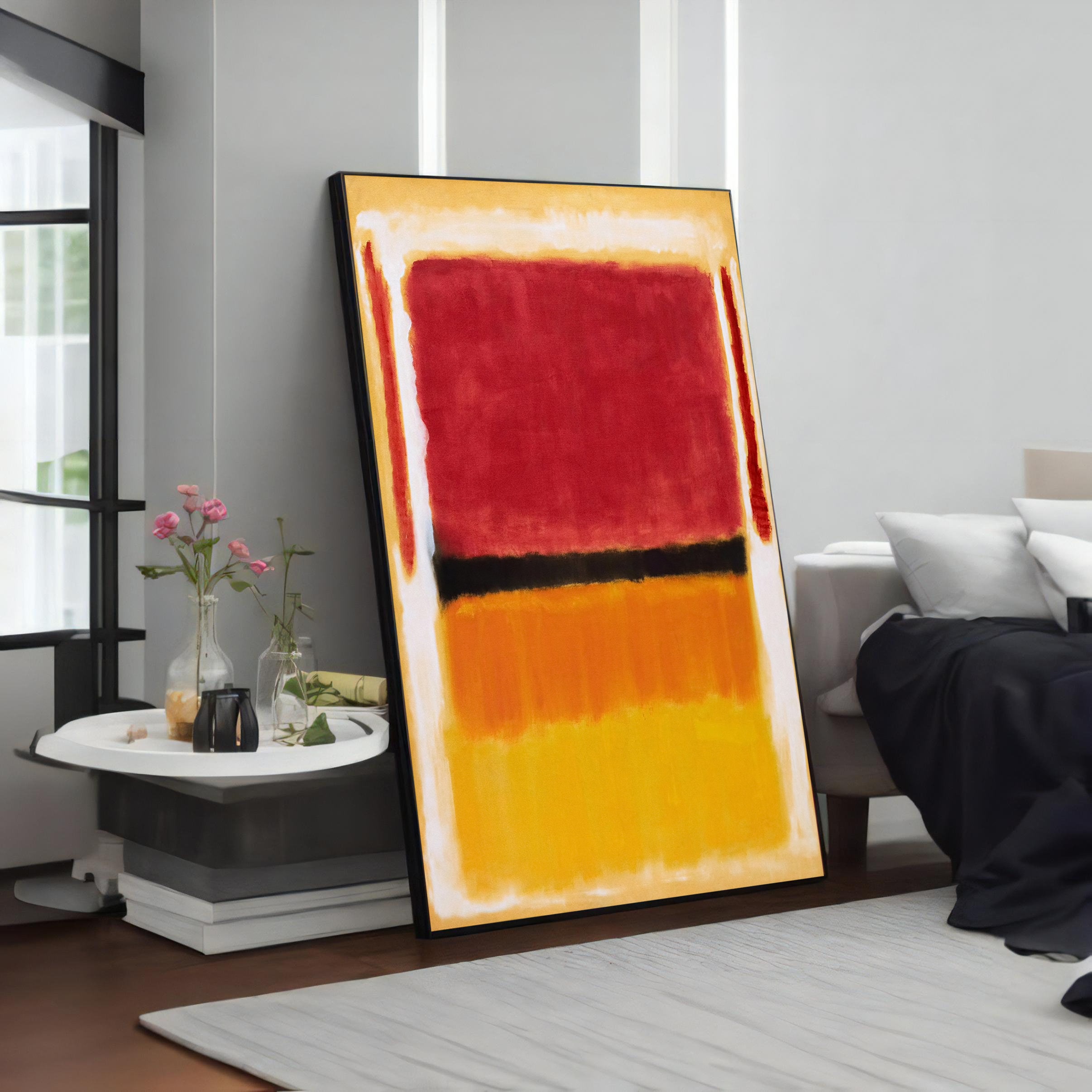 Mark Rothko Modern Art Painting - Vibrant Red & Yellow Abstract