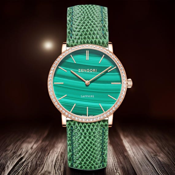 Malachite Watch,natural Stone Watch,gemstone Watch,swiss  display picture 1