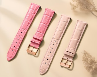 Correa de reloj de cuero para mujer con herramienta de ajuste, correa de repuesto de 16 mm, 18 mm y 20 mm, ideal como regalo de cumpleaños.