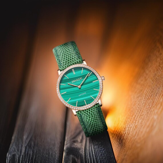 Malachite Watch,natural Stone Watch,gemstone Watch,swiss 