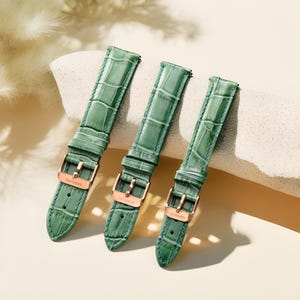 Groene horlogebandje, dames lederen horlogebandje, dames horlogebandje, cadeau voor vrouwen, vervangende horlogebandje, kerstcadeau