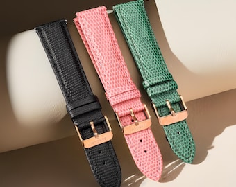 Correa de reloj de cuero para mujer, correa de reloj de repuesto de 16 mm, 18 mm y 20 mm, correa de reloj para mujer, regalo de cumpleaños para mujer, con herramienta de ajuste, 3 colores