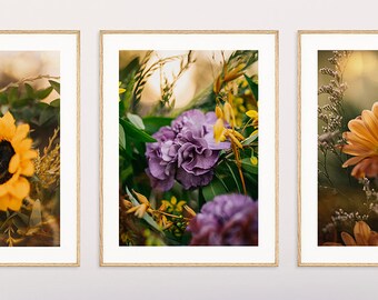 Purple Ruffle Flower Art Print - Digital Photo Download - Moody Vintage Floral Photograph Printable