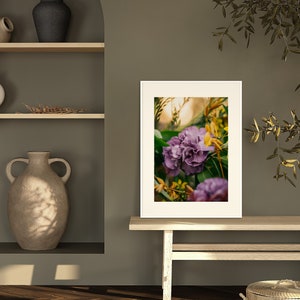 Purple Ruffle Flower Art Print Digital Photo Download Moody Vintage Floral Photograph Printable image 3