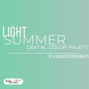 Light Summer Digital Color Palette - Color Analysis -  Summer Color Swatch - Bonus Universal Colors