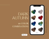 Dark Autumn Color Combinations Guide, 90 Outfit Ideas (Digital Download)