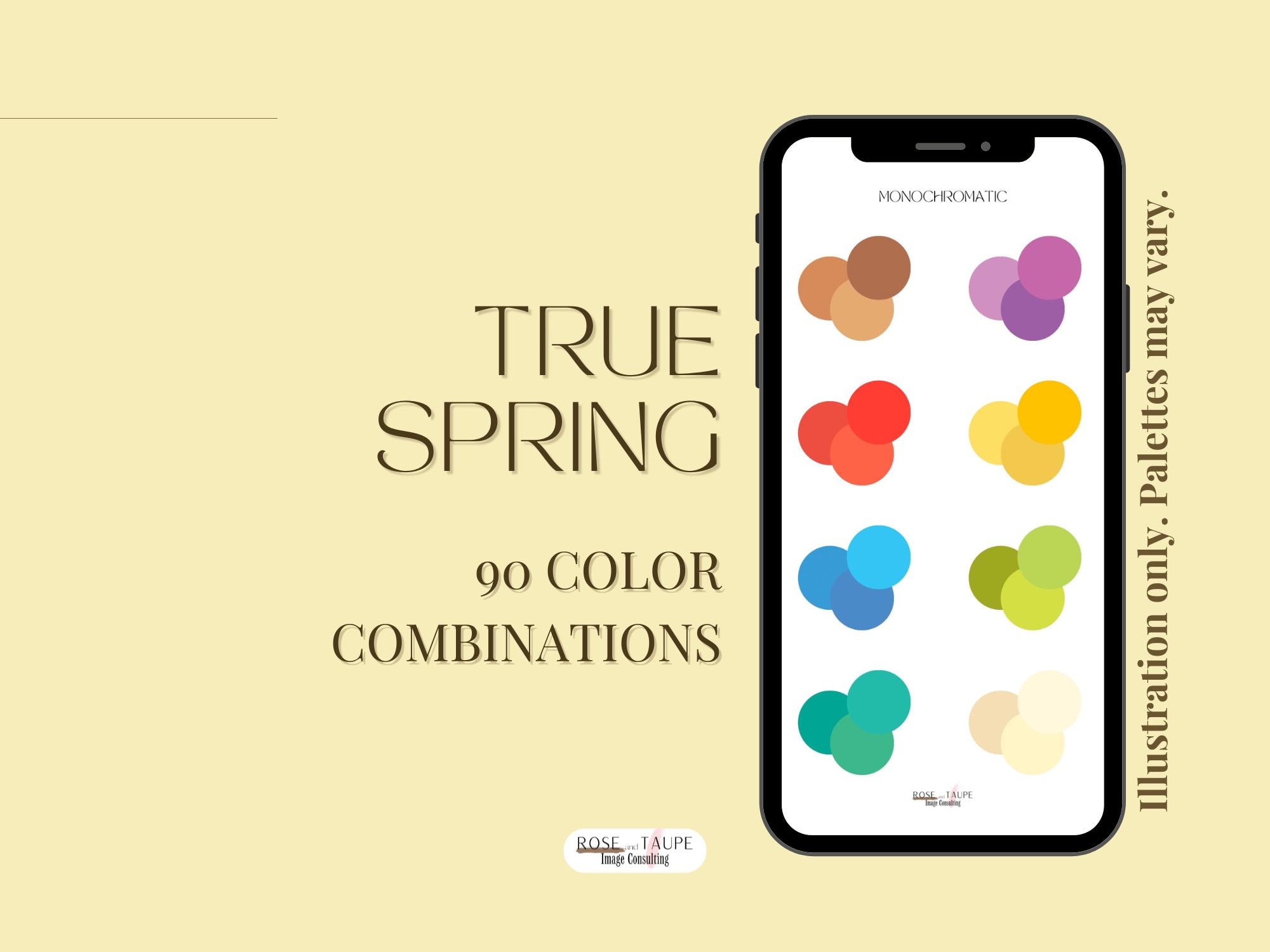 True Spring Colour Combinations True Spring Color Combinations Guide, 90+ Outfit Shades (digital File ...