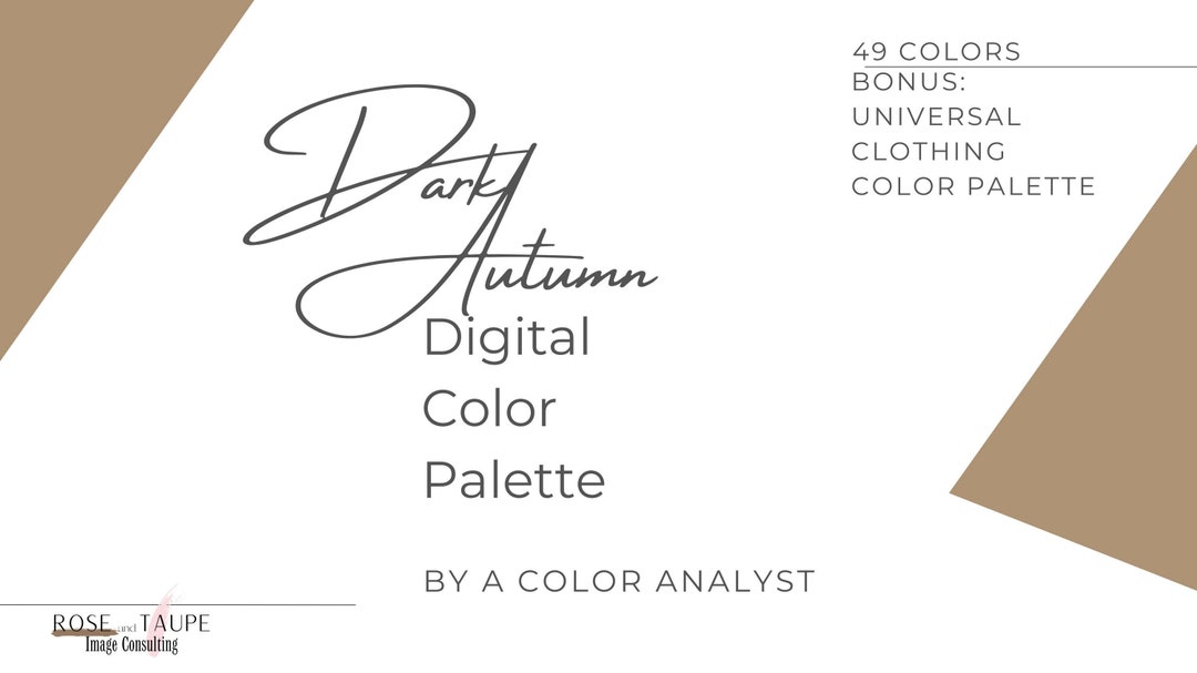 Dark Autumn Digital Color Palette Color Analysis Deep Autumn Color ...