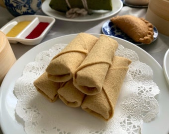 Spring Rolls Egg Dim sum Pretend Play Felt Food Chinese restaurants and lunar new year