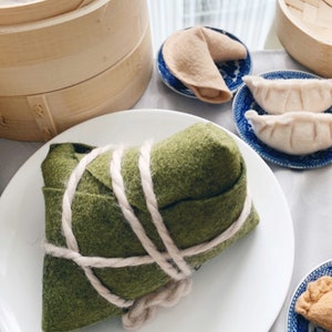 Pierożki ryżowe Zhong Dim sum Zabawa w udawanie Jedzenie z filcu Yum Cha Lepkie duże