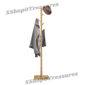 Wooden Standing Coat Rack With 8 Hooks | Hat Rack | Wooden Coat Hanger | Rustic Coat Rack | Standing Coat Rack | Modern Coat Rack | Cap Rack
