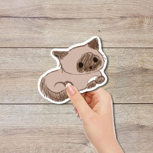 Sticker chaton mignon pour les amoureux des chats | Sticker imperméable | Sticker pour ordinateur portable | Sticker bouteille d'eau