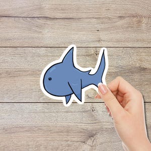 Wodoodporna naklejka z rekinem | Naklejka holograficzna | Naklejka na butelkę z wodą | Naklejka na laptopa | Naklejka z rybą | Naklejka z rekinem | Miłośnik oceanu