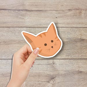 Niedlicher Orange Kitty Aufkleber, Scrapbooking, Journaling