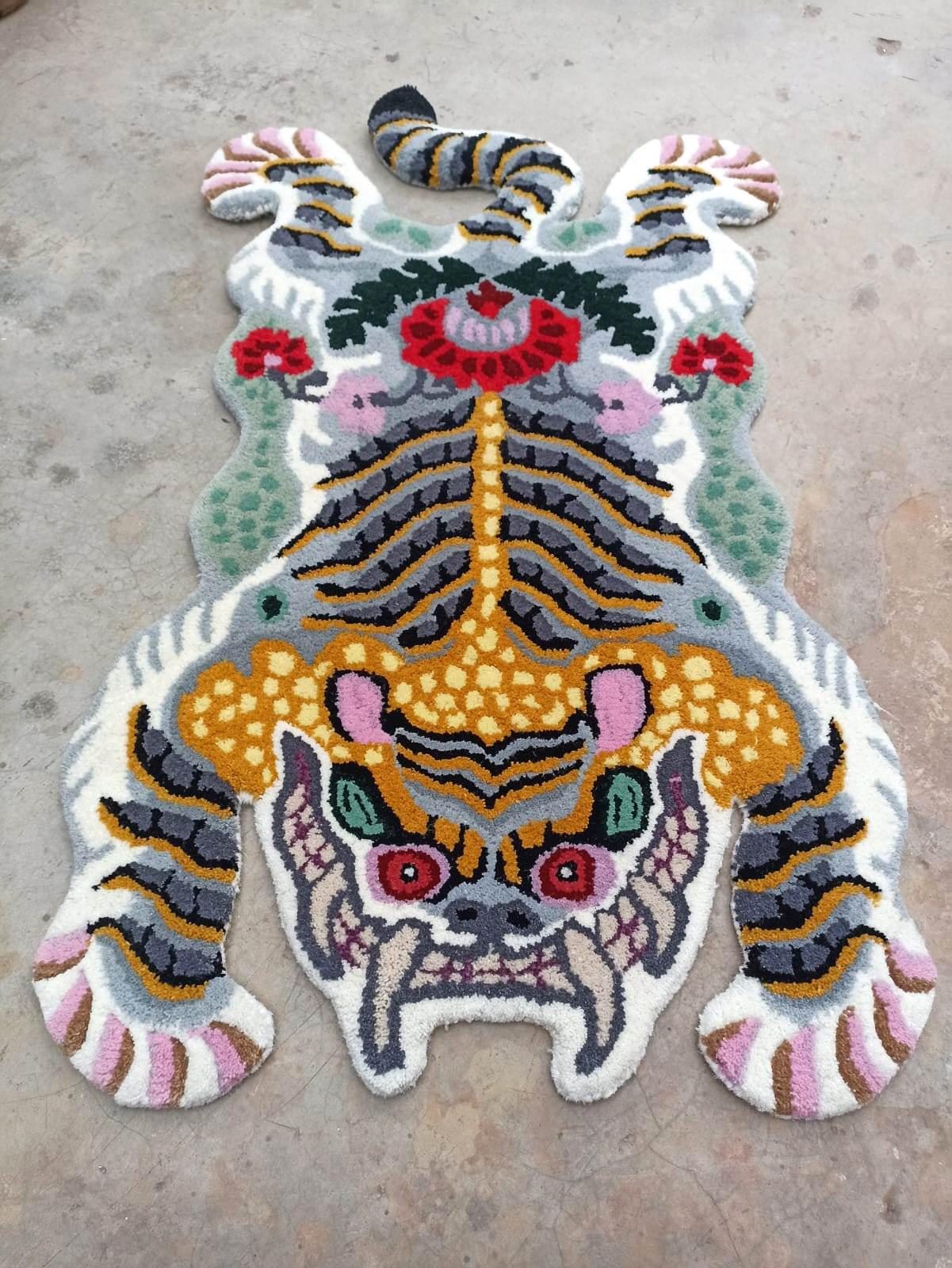 Tibetan Tiger Rug White Small 60×100 White Tiger Rug Tibetan - Etsy Canada