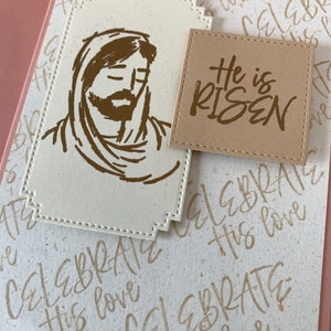Cartões de Páscoa religiosos, cartões de Páscoa feitos à mão, conjunto de 3 cartões com carimbo manual, cartões de Páscoa de Jesus Cristo, cartões de Páscoa de Jesus