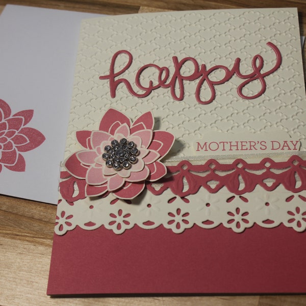 Handmade Luxury Mother's Day Card-Handstamped Card for Mother's Day-Deluxe Mother's Day Card