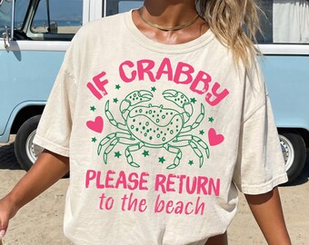 If Crabby Please Return To The Beach Png, Retro beach, Crab Png Svg, Summer coastal, Funny Animal, Funny sassy, Summer vacation,Summer Svg