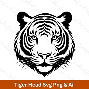 Tiger Head SVG | Tiger Face Svg | Wild Animal Face | Jungle Cat Png | Zoo Clipart | Big Cat Svg Png | Cricut Cut File | Instant Download