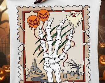 Halloween Hands Stamps PNG SVG, Spooky Scary Castle Ghost, Vintage Halloween Forest, Horror Ghost Skeletons, Trendy Fall Spooky Vibes Women
