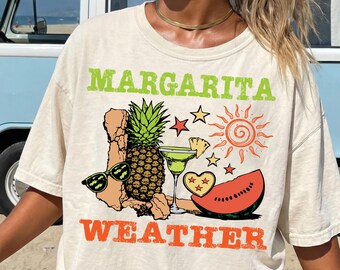 Margarita Weather PNG, Margarita Cocktails, Beach Vibes Tee,  Preppy Summer, Beach Party, Tropical Beach, Girls Trip Shirt, Trendy Png