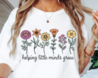 Teacher Wildflowers SVG PNG, Little Minds Grow, Teacher Appreciation Floral, Women Flowers, Trendy Retro Daisy PNG, Class Wildflowers Life