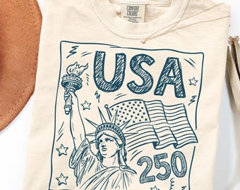 Statue of Liberty USA 250 PNG, Vintage Patriotic America 250th Anniversary Design, 4th of July Independence Day Graphic, Sublimation File