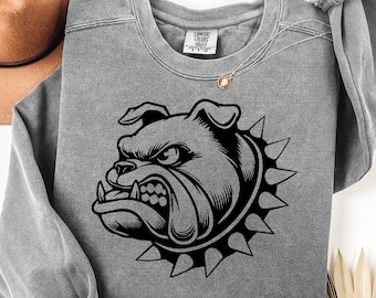 Bulldog Mascot SVG PNG  | School Sports Bulldog Logo | Bulldog Head Clipart PNG | Team Cricut Cut File