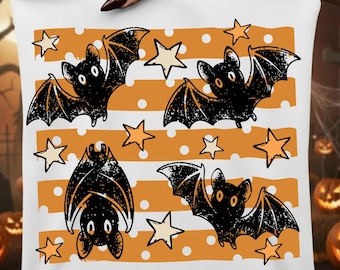 Halloween Bats Stripes Png Svg Bundle, Halloween Stars, Halloween Women, Retro Halloween Designs, Distressed Fall, Spooky Season Sublimation